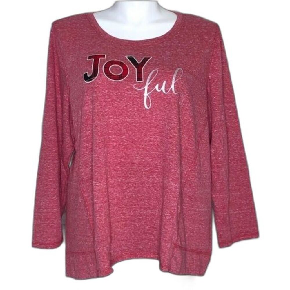 Style & Co pink long sleeve Joyful tee, NWT 2X